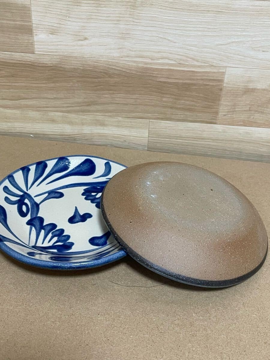 沖縄伝統工芸 やちむん 2個セット 茶色 陶器 直径約38cm 花器 2個セット